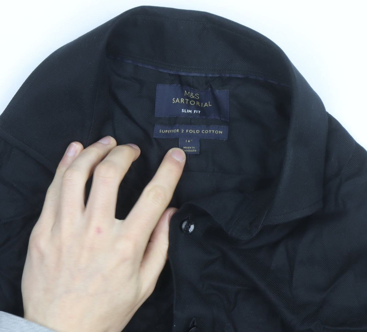 Marks & Spencer Women’s Black Slim Fit Button-Up Shirt Size 16