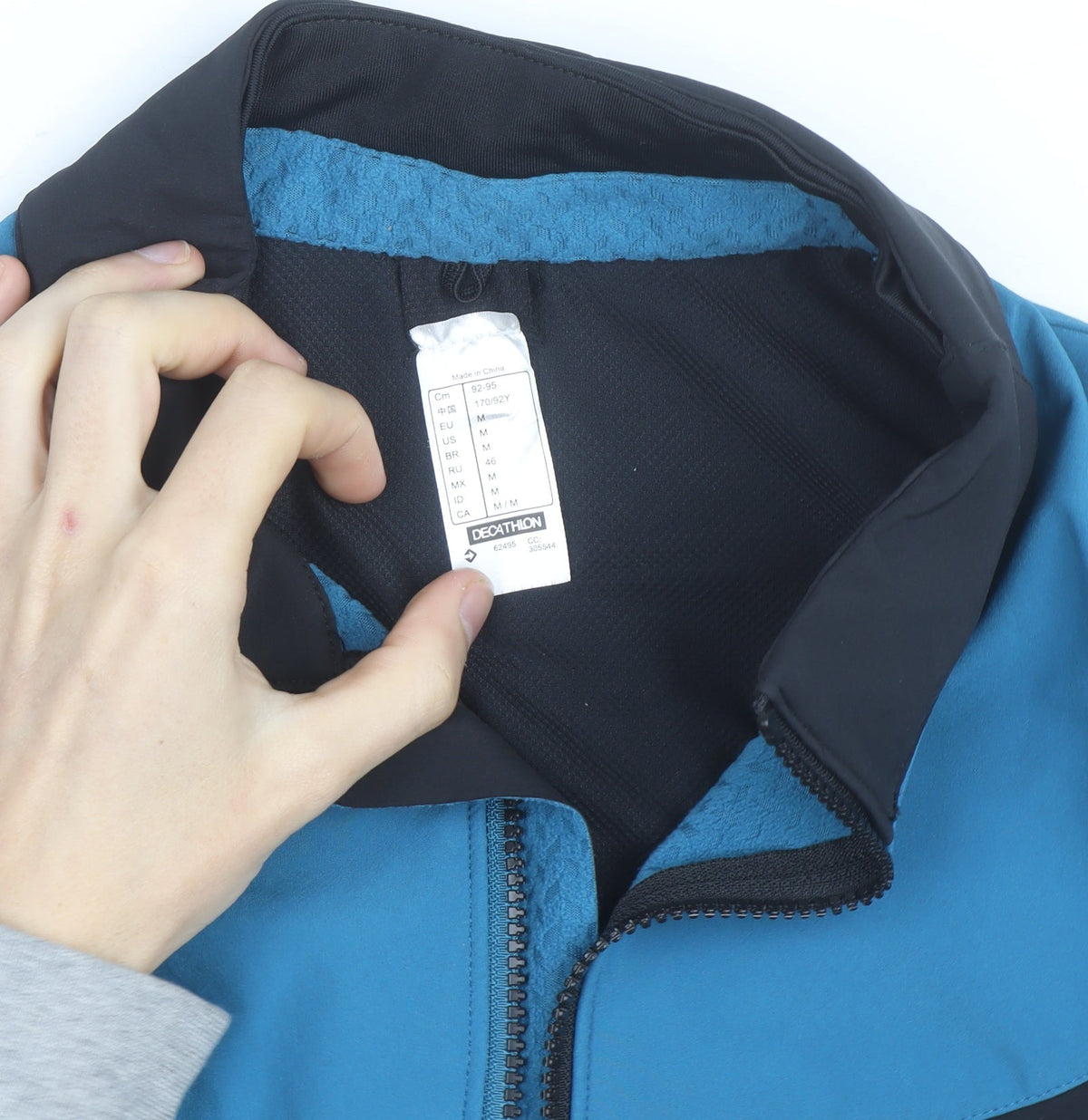 Decathlon Men's Black Blue Softshell Cycling Track Jacket M