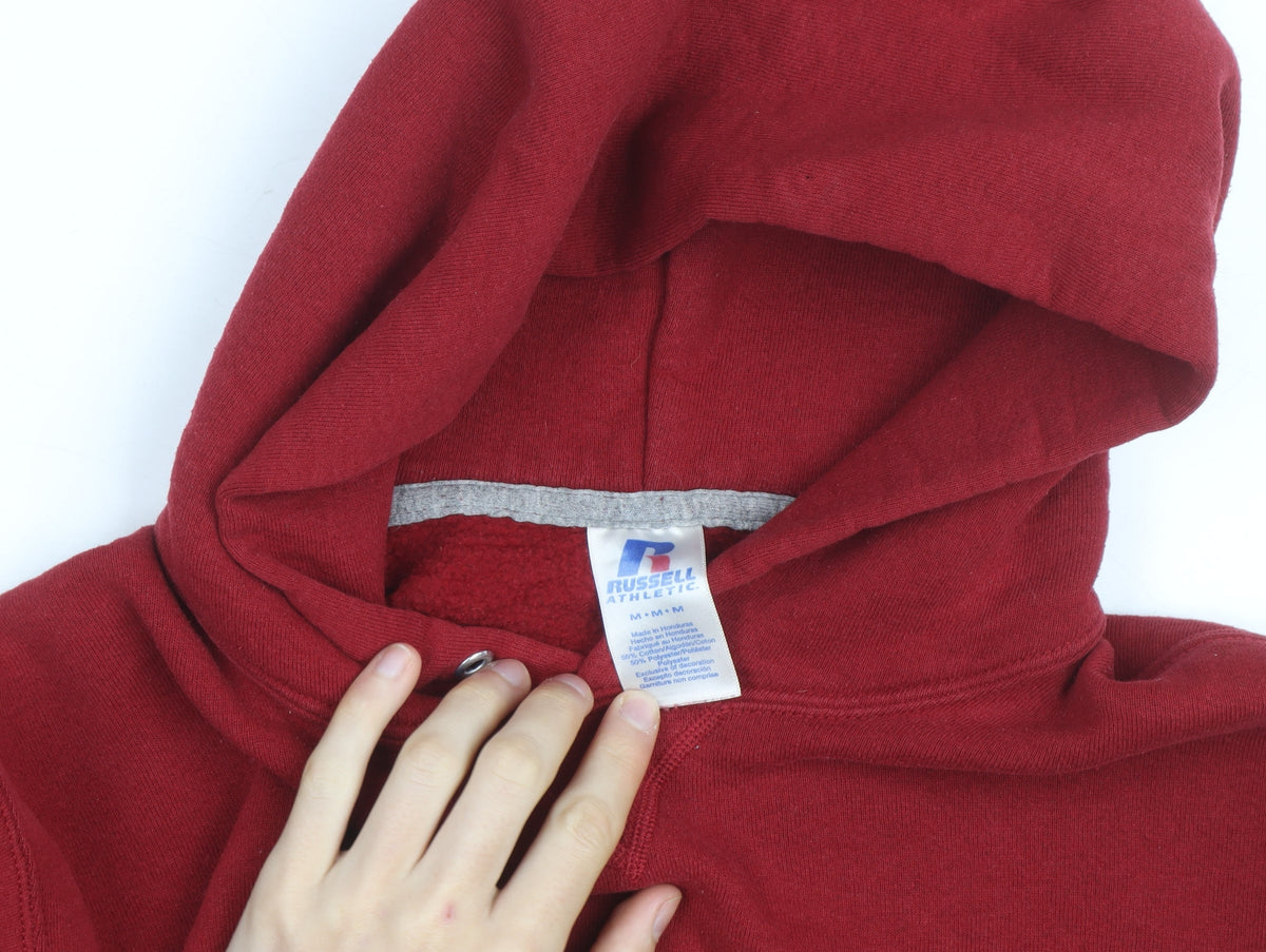 Russell Athletic Men's Red Pullover Hoodie Medium Graphic Sportswear