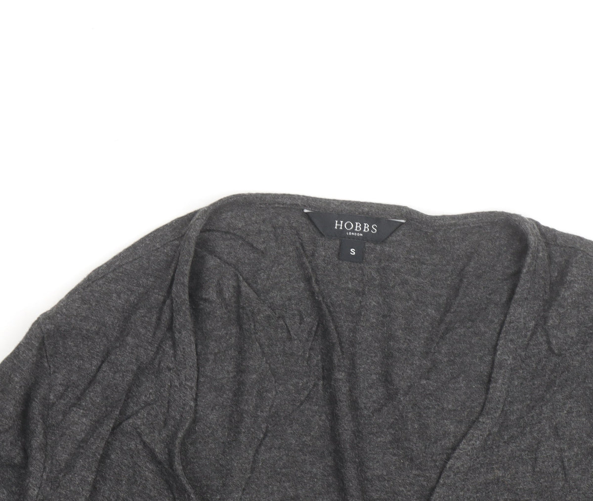 Hobbs Women’s Grey Wrap Jersey Blouse Long Sleeve Size S