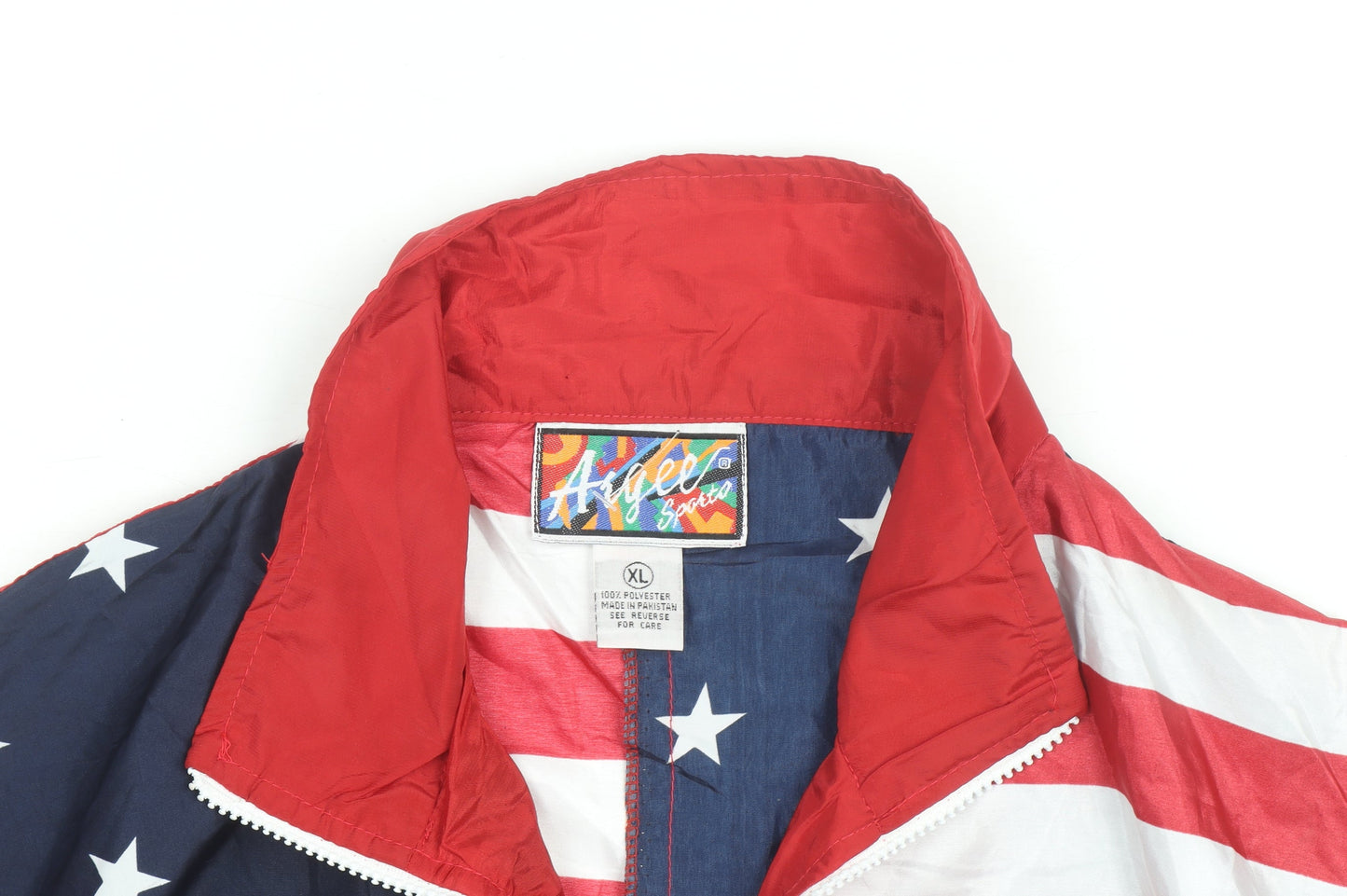 Angel Sports Men's Multicoloured XL USA Flag Windbreaker Jacket