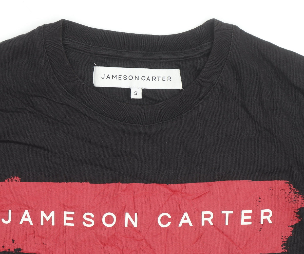 Jameson Carter Men's Black Red Logo Short Sleeve Cotton T-Shirt Size S