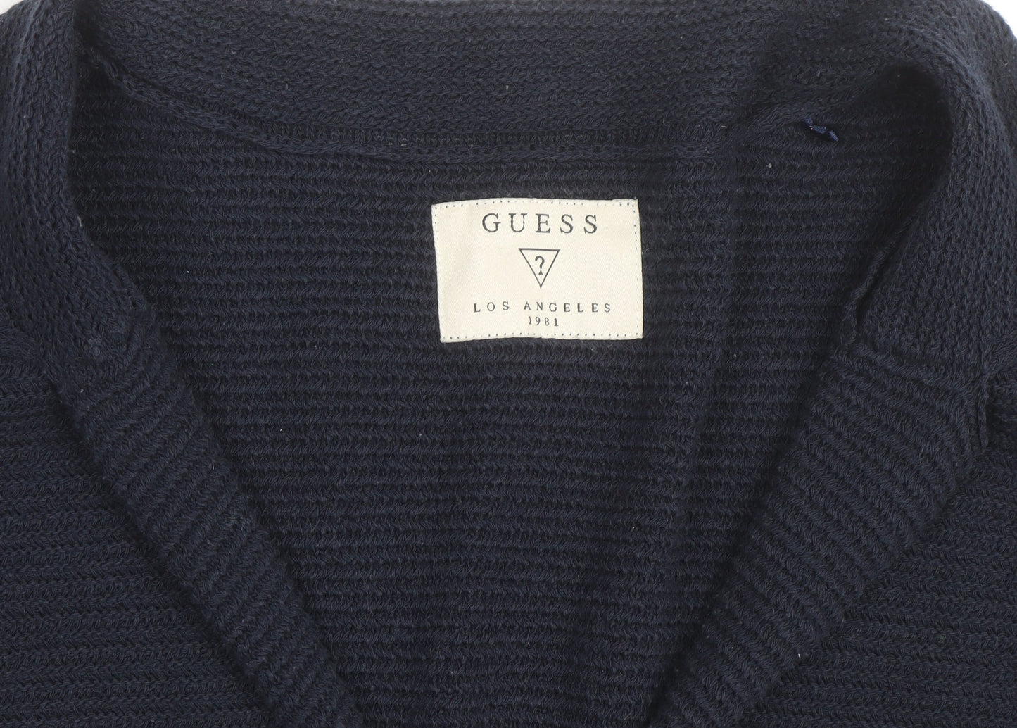 Guess Men's Blue Cotton Knit Cardigan Size M Casual Classic