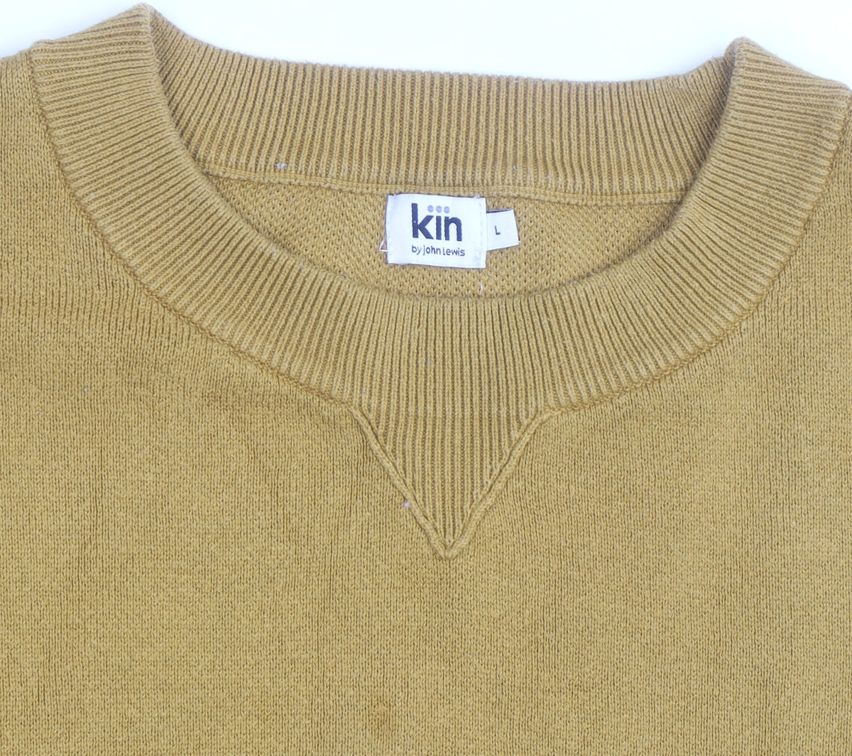 Kin by John Lewis Men's Yellow Wool Crew Neck Jumper Size L