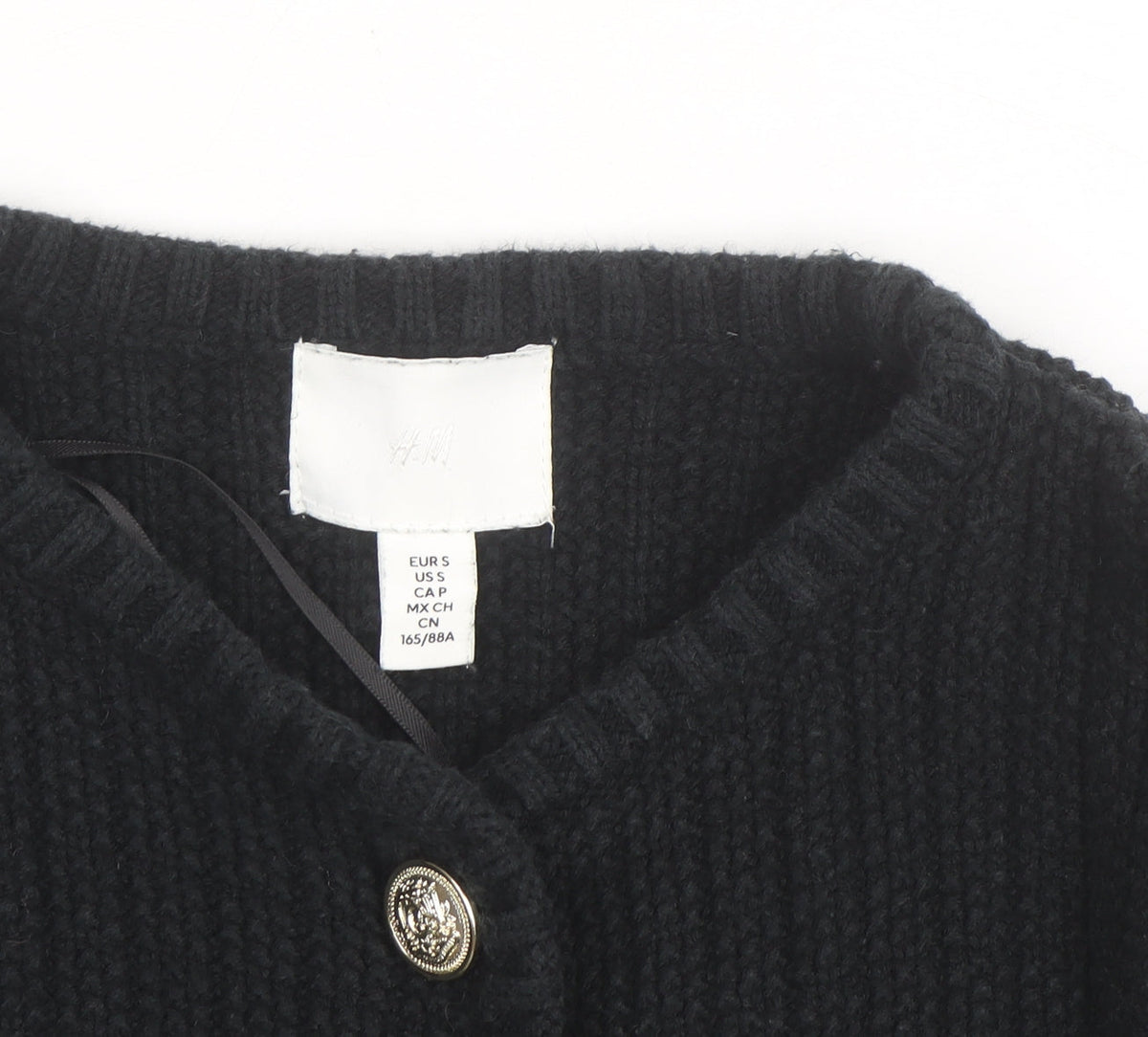 H&M Women’s Black Chunky-Knit Cardigan Small