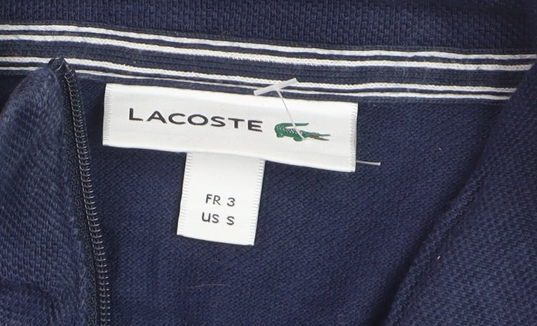 Lacoste Men's Blue Half Zip Cotton Sweatshirt Size S