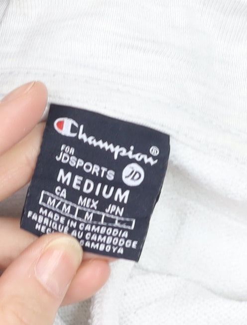 Champion Mens Grey Pullover Hoodie Medium Logo Sportswear