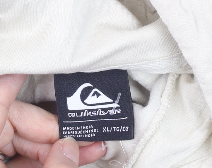 Quiksilver Men’s Beige Pullover Hoodie XL Cotton Blend
