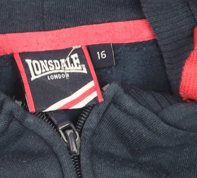 Lonsdale London Women's Navy Full Zip Hoodie Size 16