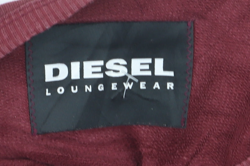 Diesel Men's Red Cotton Crew Neck Pullover Sweatshirt Size S