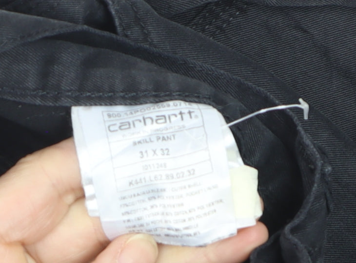 Carhartt Men's Black Skill Pant Chino Trousers 31x32 Regular Fit