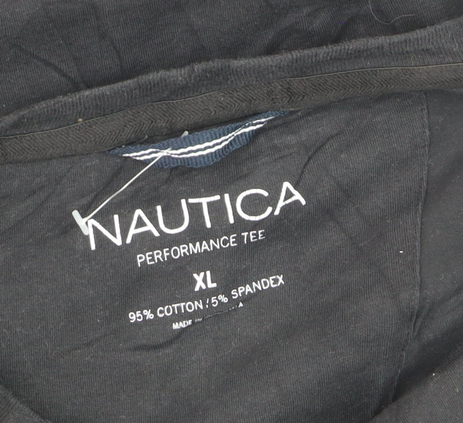 Nautica Men's Black XL Performance Crew Neck T-Shirt