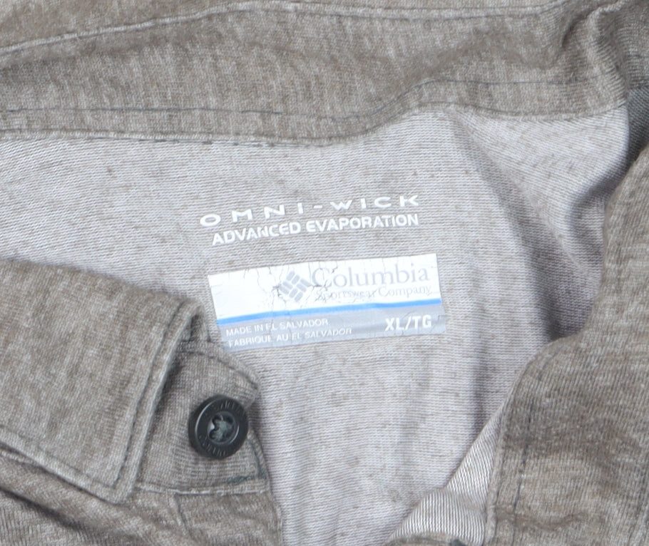 Columbia Men's Brown Omni-Wick Polo Shirt XL Moisture Wicking