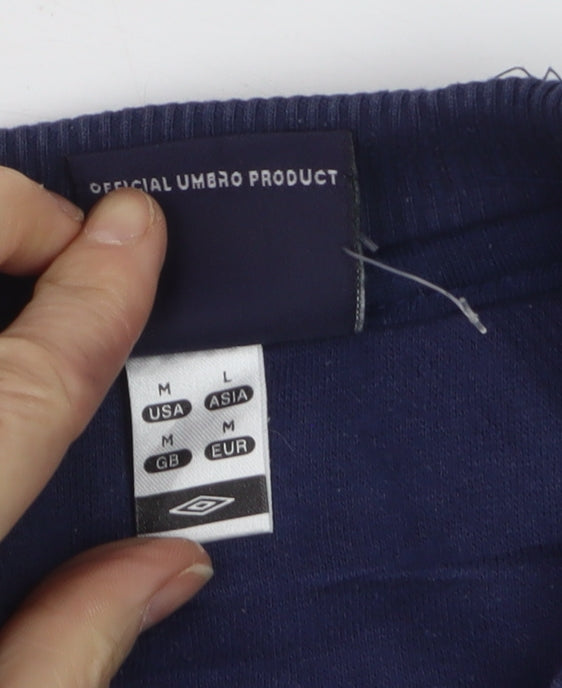 Umbro Men's Blue Pullover Sweatshirt M Crew Neck Logo Sportswear