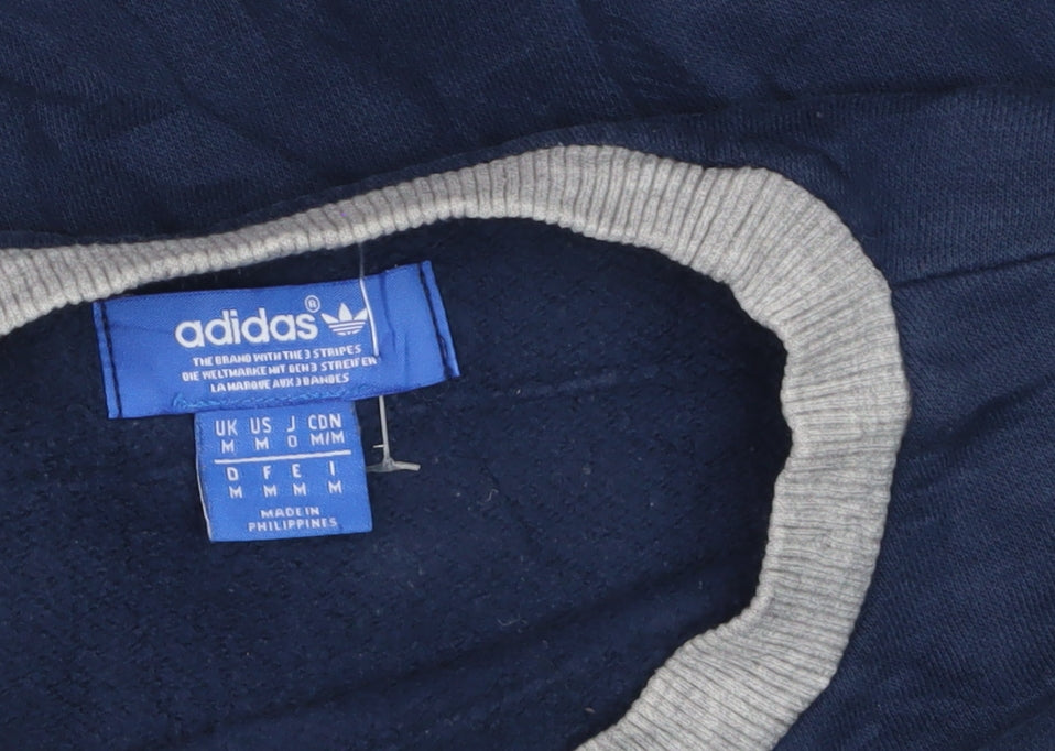 Adidas Men's Blue Crew Neck Pullover Sweatshirt Size M Sportswear