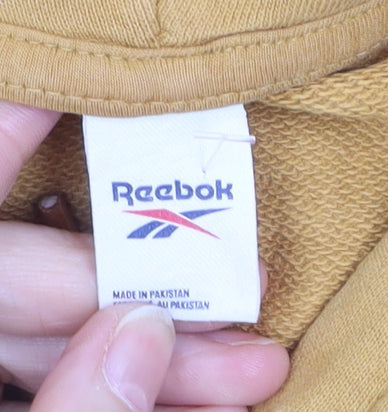 Reebok Men’s Yellow XL Pullover Hoodie with Logo Pocket