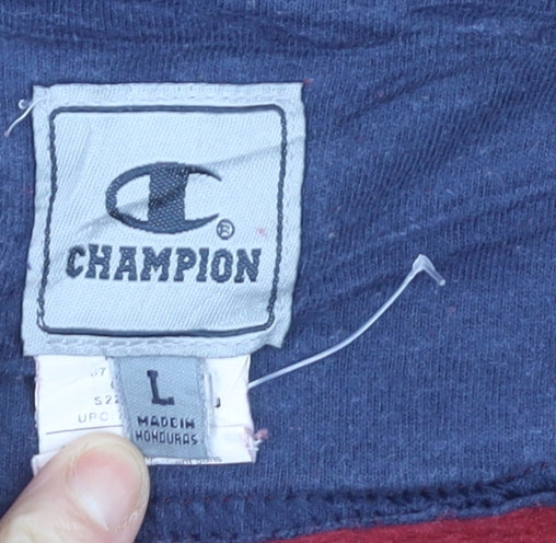 Champion Men's Red Pullover Sweatshirt L Crew Neck Cotton Blend