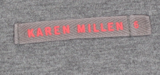 Karen Millen Women’s Grey Long Sleeve Jersey Scoop Neck Top Size 6