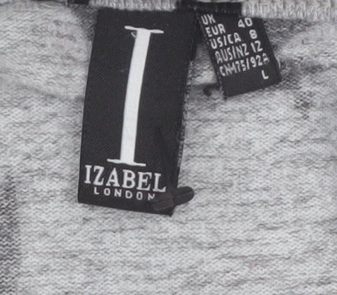 Izabel London Women’s Grey Swallow Print 3/4 Sleeve Pullover Jumper Size 12
