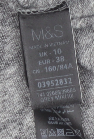 Marks & Spencer Womens Grey Aztec Tunic 3/4 Sleeve Top Size 10