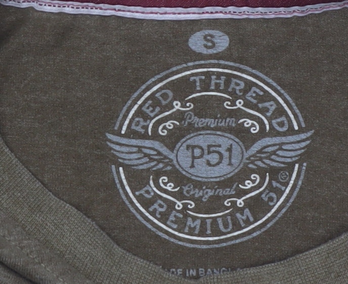 Red Thread Premium 51 Men's Brown Crew Neck Short Sleeve T-Shirt Size S