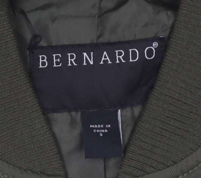 Bernardo Men's Green Bomber Jacket S Lightweight Polyester Zip