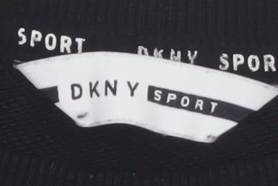 DKNY Sport Women's Black Cotton Blend Crew Neck Pullover Sweatshirt M