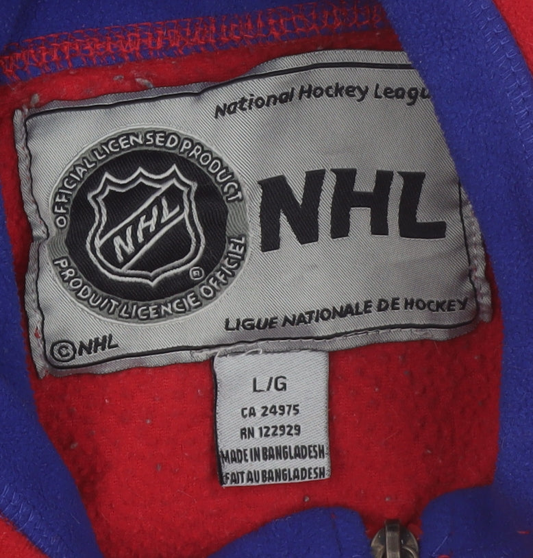 NHL Men’s Red & Blue 1/4 Zip Fleece Sweatshirt Large
