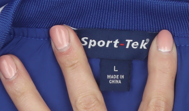 Sport-Tek Men's Blue Pullover Sweatshirt L Embroidered Baseball Style