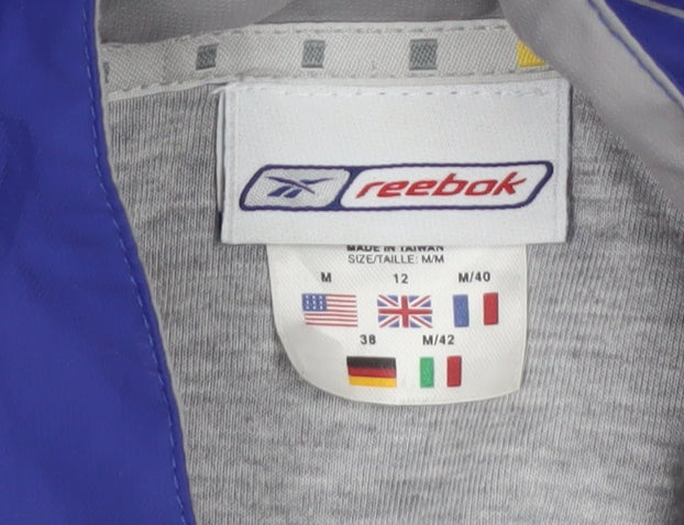 Reebok Women's Blue Windbreaker Jacket Size 12 Reflective Lightweight