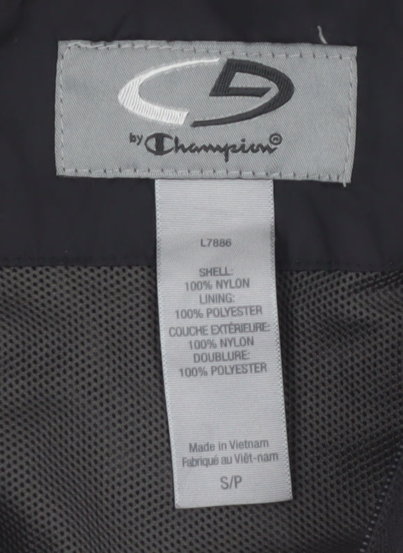 Champion Women's Black Windbreaker Jacket Size S Lightweight Hooded