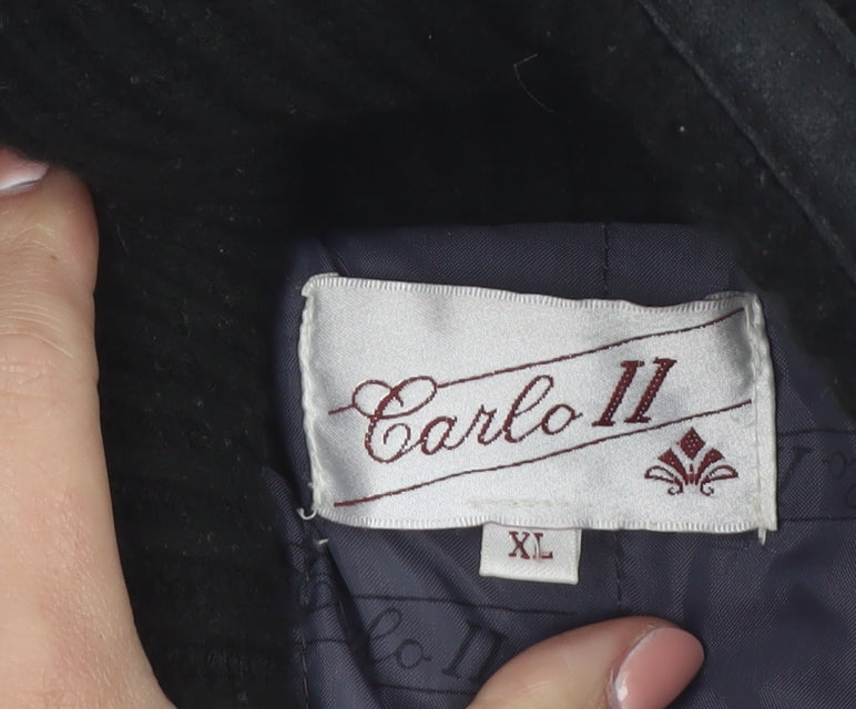 Carlo II Men's Black XL Retro Shawl Collar Bomber Jacket