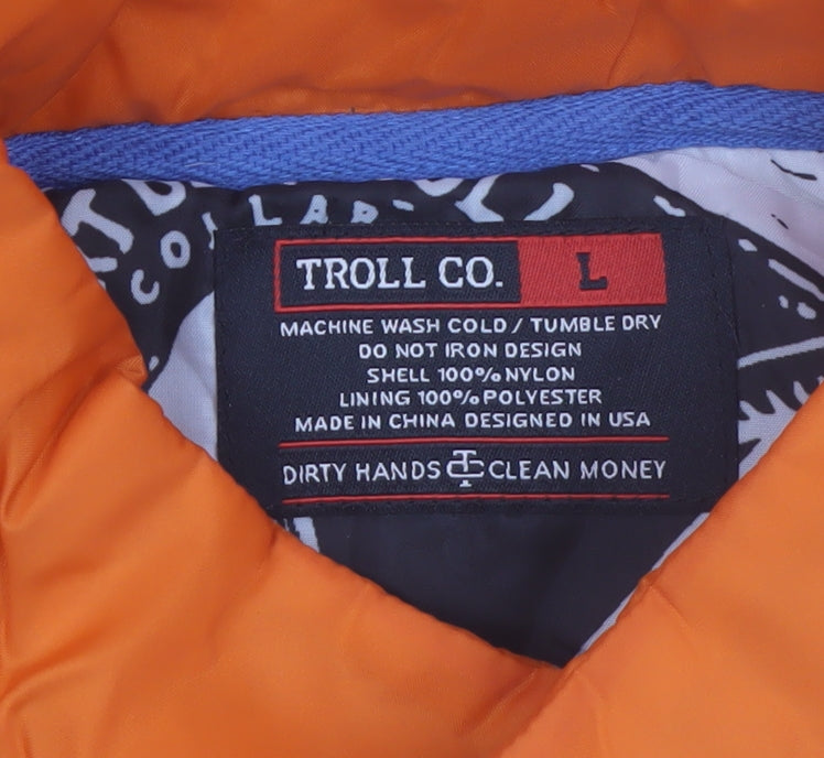 Troll Co. Men's Brown Orange Lined Workwear Bodywarmer Waistcoat L