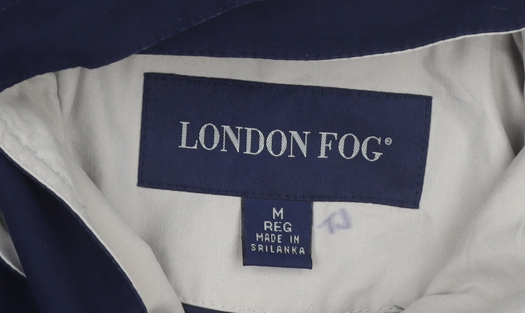 London Fog Women's Blue Hooded Mid-Length Parka Coat Medium