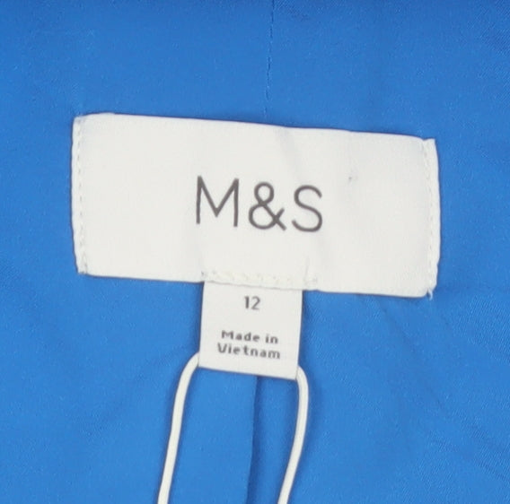 Marks and Spencer Women's Blue Linen Blend Blazer Size 12