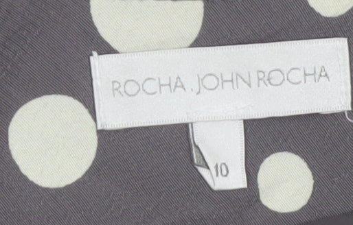 Rocha John Rocha Women’s Grey Polka Dot Sheath Dress Size 10