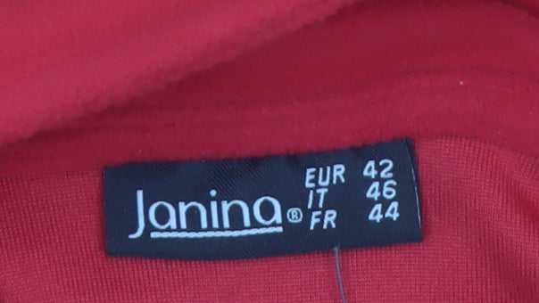 Janina Women Red Fleece Full Zip Jacket Size 14
