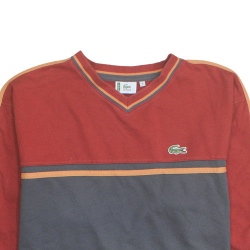 Lacoste Men’s Red V-Neck Pullover Sweatshirt Size L