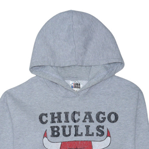 NBA Men’s Grey Chicago Bulls Pullover Hoodie Size S Graphic Cotton
