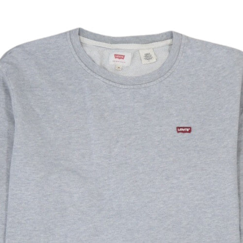 Levi's Women Grey Crew Neck Pullover Sweatshirt M Casual Cotton