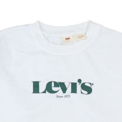 Levi's Womens White Crew Neck Pullover Sweatshirt Size M