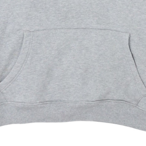 Tommy Jeans Women Grey Hooded Pullover Sweatshirt Size L Casual Logo Print