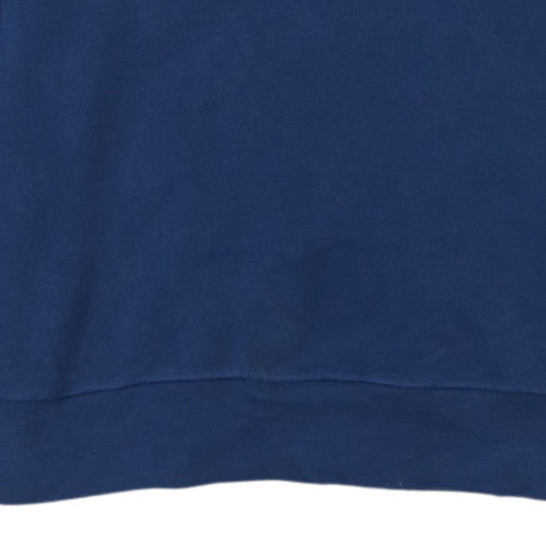 Adidas Men's Grey & Blue Crew Neck Pullover Sweatshirt M Classic Style