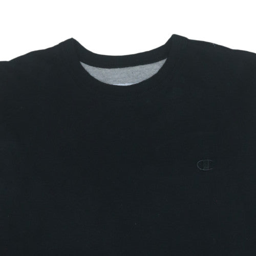 Champion Mens Black 2XL Pullover Crew Neck Fleece Sweatshirt
