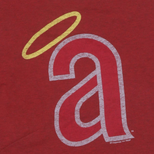 MLB Cooperstown Collection Men's Red 2XL Angels Logo T-Shirt