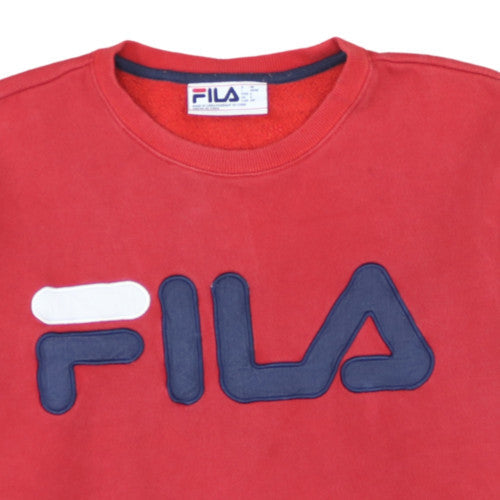 Fila Men's Red Crew Neck Pullover Sweatshirt Size S