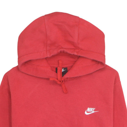 Nike Men's Red Pullover Hoodie S Fleece Logo Sportswear