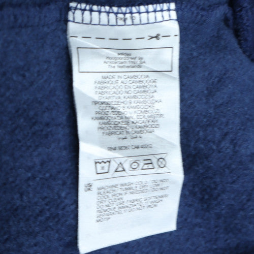 Adidas Men Blue XL Pullover Hoodie Fleece Sports Lined Sweatshirt