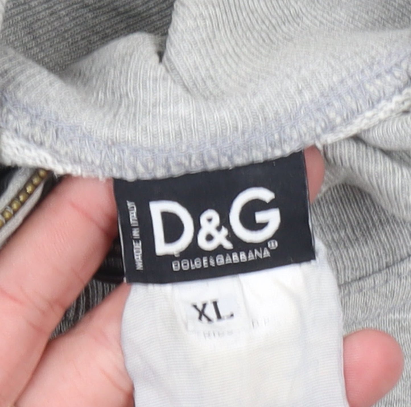 Dolce & Gabbana Men's Grey XL 1/2 Zip Logo Sweatshirt