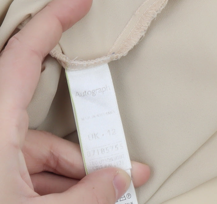 Marks & Spencer Autograph Womens Beige Sleeveless Blouse UK 12